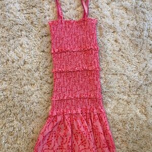 Pink Floral Sleeveless Dress